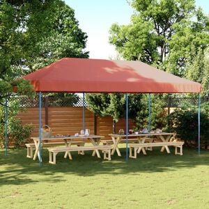 vidaXL Sammenleggbart partytelt pop-up terrakotta 580x292x315 cm