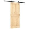 vidaXL Skyved&oslash;r Naturlig og svart 85 x 210 cm Massiv Furu Tre