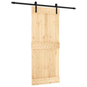 vidaXL Skyved&oslash;r Naturlig og svart 85 x 210 cm Massiv Furu Tre