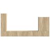 vidaXL TV vegghyllesett Veggmontert 6 pcs Sonoma eik