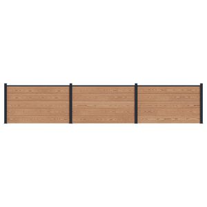 vidaXL Gjerdeplate 3 pcs WPC og Aluminium Brun
