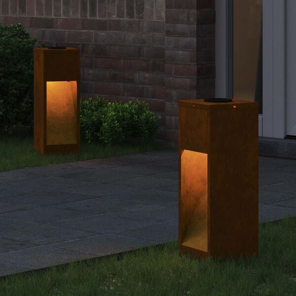 vidaXL Solcelle LED Stibelys 2 pcs Galvanisert Galvanisert