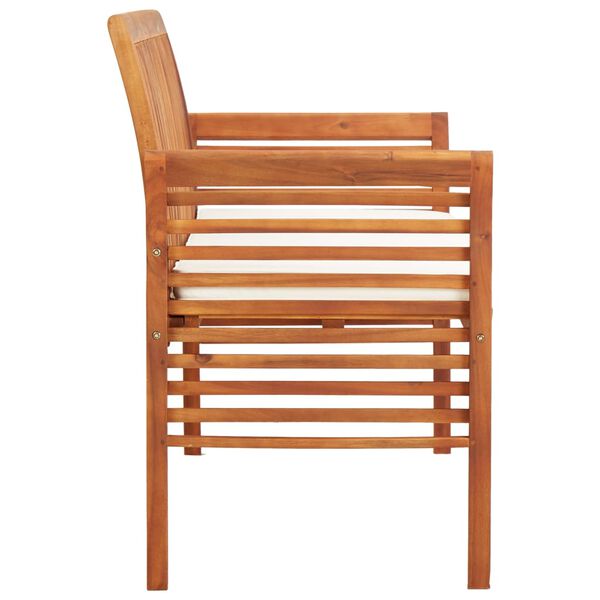 vidaXL 3-seters hagebenk med pute 150 cm heltre akasie