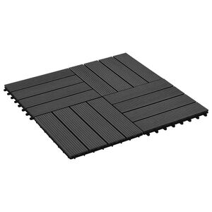 vidaXL Terrasseflis 22 stk. Svart 30 x 30 cm WPC