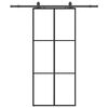 vidaXL Skyved&oslash;r med monteringssett svart 90x205 cm ESG-glass