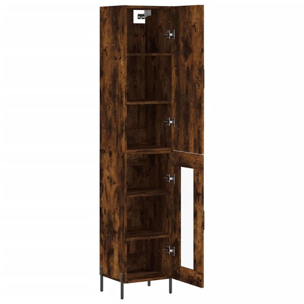 vidaXL Highboard r&oslash;kt eik 34,5x34x180 cm konstruert tre