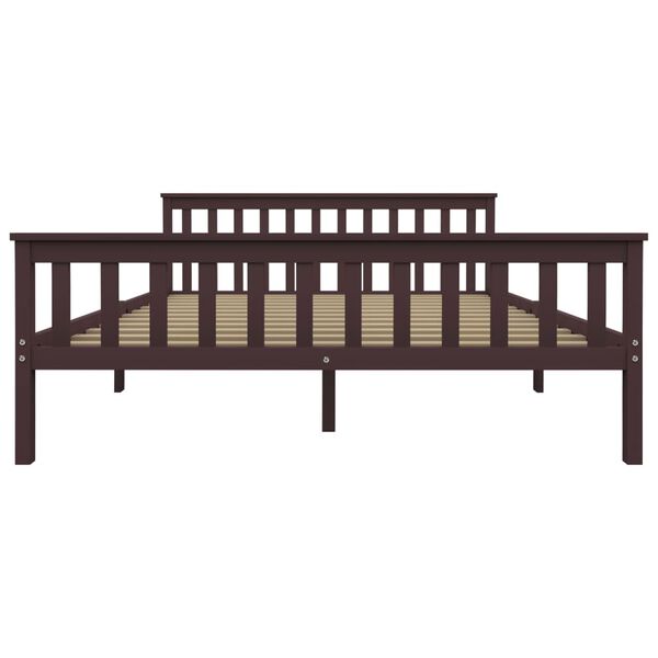 vidaXL Sengeramme med 4 skuffer m&oslash;rkebrun heltre furu 160x200 cm