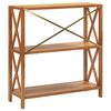 vidaXL Hylle 3 etasjer 80x30x87 cm heltre eik