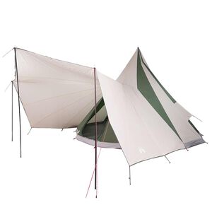 vidaXL Tipi telt med tak med lagring gr&oslash;nn 510 x 690 x 330 cm taft