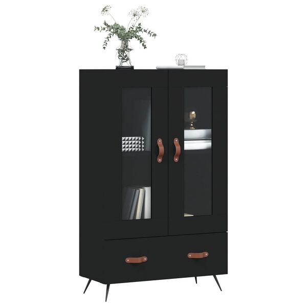 vidaXL Highboard svart 69,5x31x115 cm konstruert tre
