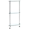 vidaXL Hylle 3 etasjer gjennomsiktig 30x30x67 cm herdet glass