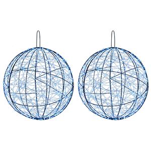 vidaXL Julefiniallys 2 stk. 1900 LED-lys Bl&aring; &Oslash; 60 x 63 cm