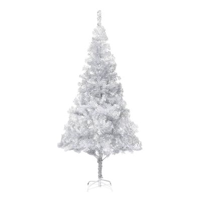 vidaXL Kunstig juletre med LED og kulesett 180 cm PET sølv