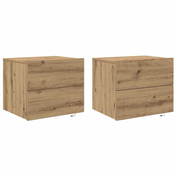 vidaXL Nattbordskap 2 pcs Artisan Eik 50 x 39 x 41 cm Konstruert tre