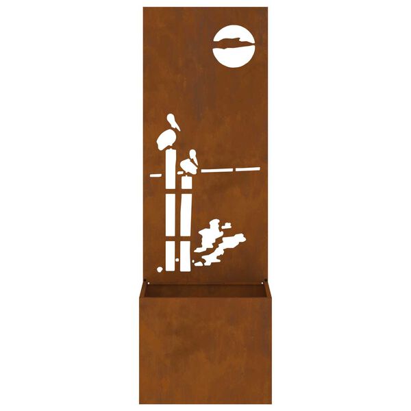 vidaXL Hagekrukke med Dekorativ Panelet Rusten 50 x 140 cm