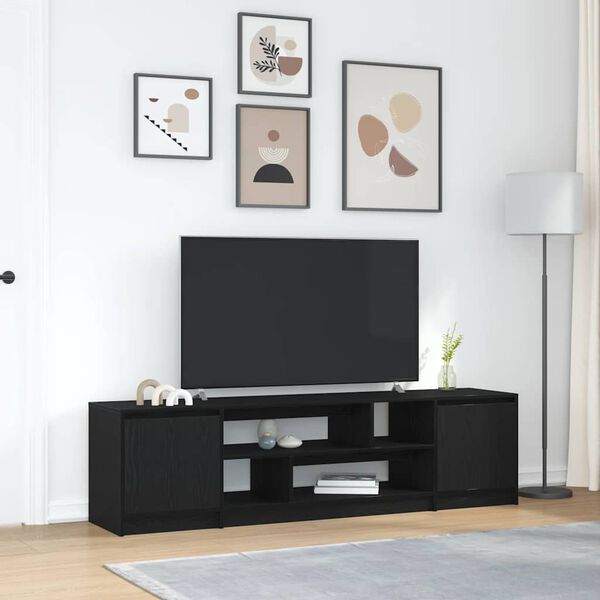 vidaXL TV-benk svart eik 188,5x41x50 cm konstruert tre