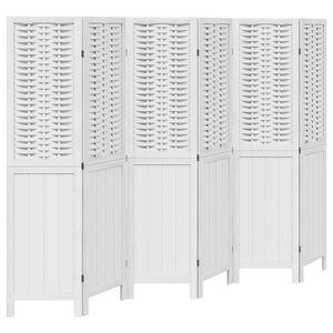 vidaXL Romdeler 6 paneler hvit heltre keisertre