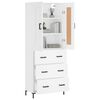 vidaXL Highboard hvit 69,5x34x180 cm konstruert tre