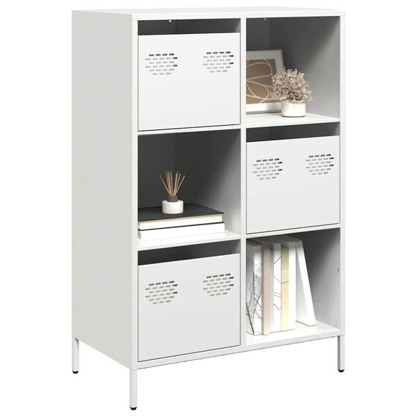 vidaXL Highboard hvit 68x39x103,5 cm stål