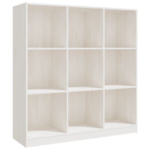 vidaXL Bokhylle/romdeler hvit 104x33,5x110 cm heltre furu