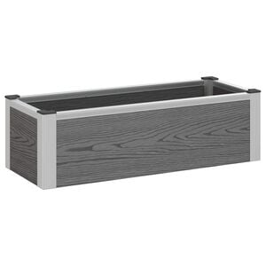 vidaXL H&oslash;ybed Gr&aring; 75 x 30 x 22 cm WPC og Aluminium