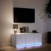 vidaXL TV-benk med LED hvit 97x34x40 cm konstruert tre