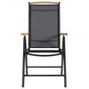 vidaXL Sammenleggbare hagestoler 2 stk aluminium og textilene svart