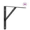 vidaXL Hyllebraketter 4 stk 40x2,5x25 cm svart rustfritt st&aring;l