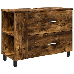 vidaXL Bad Sminkebord R&oslash;kt Eik 80 x 35 x 60 cm Konstruert tre