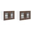 vidaXL Vegghylle PORTO 2 pcs Brun Eik 60 x 31 x 40 cm Konstruert tre