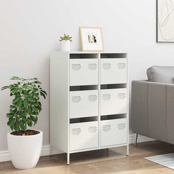 vidaXL Highboard hvit 68x39x101,5 cm stål