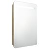 vidaXL LED-speilskap til bad eik 60x11x80 cm