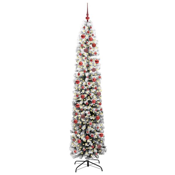 vidaXL Kunstig juletre med 300 LED gr&oslash;nn 240 cm PVC og st&aring;l og plast