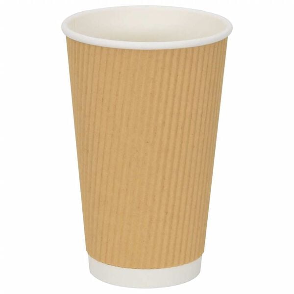 vidaXL Papir kaffekopper med lokk 1000 stk 16oz 400 ml