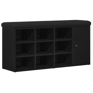 vidaXL Oppbevaringsbenk Svart Eik 102 x 32 x 50 cm Konstruert tre