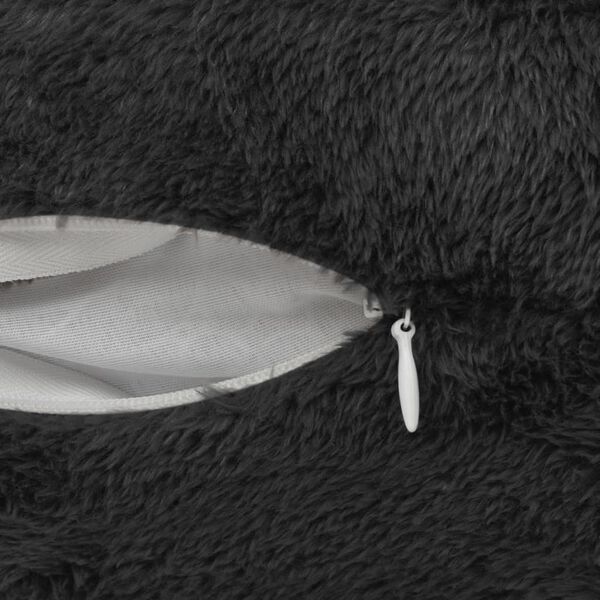 vidaXL Putetrekk 2 stk kunstpels 50x50 cm svart