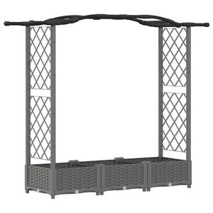 vidaXL Hevet Bed med Trellis og Tak Lysegr&aring; 169 x 40 x 123 cm PP