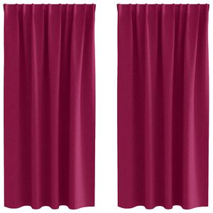 vidaXL Mørkleggende Gardiner med Ringer 2 pcs Vinrød 175 x 140 cm