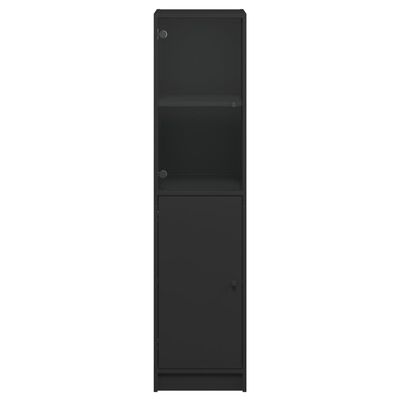 vidaXL Highboard med glassdører svart 35x37x142 cm