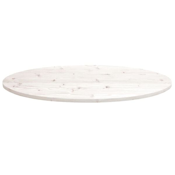 vidaXL Bordplate hvit 100x50x2,5 cm heltre furu oval