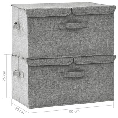 vidaXL Oppbevaringsbokser 2 stk stoff 50x30x25 cm grå