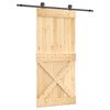 vidaXL Skyved&oslash;r Naturlig og svart 95 x 210 cm Massiv Furu Tre