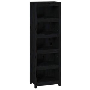 vidaXL Bokhylle svart 50x35x154 cm heltre furu