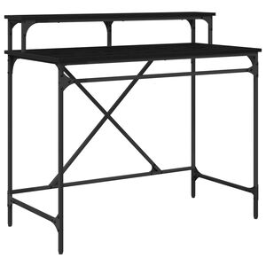 vidaXL Skrivebord Svart Eik 100 x 50 x 90 cm Konstruert tre
