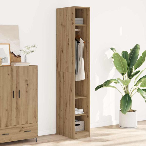 vidaXL Garderobe artisan eik 30x50x200 cm konstruert tre