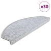 vidaXL Trappematter 30 stk 65x24x4 cm lysegr&aring; halvrund store