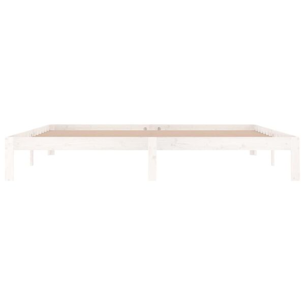 vidaXL Sengeramme hvit heltre furu 200x200 cm