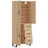 vidaXL Highboard sonoma eik 69,5x34x180 cm konstruert tre