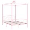 vidaXL Himmelsengeramme rosa metall 140x200 cm