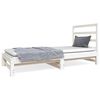 vidaXL Uttrekkbar dagseng hvit 2x(90x190) cm heltre furu